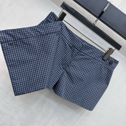 Miu Mini Skort Navy Blue Polyester Blend 349767