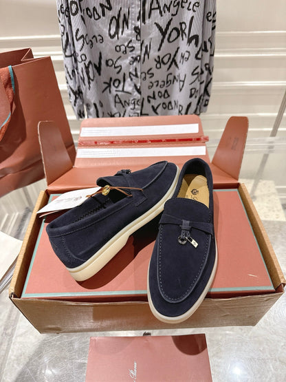 LP Summer Charms Walk Loafers Charcoal Blue Suede 565856