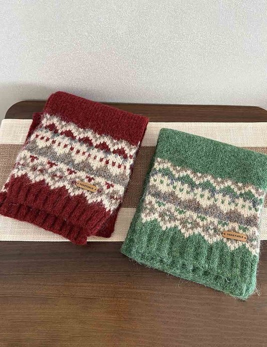Winter Thicken Warm Fair Isle Knit Scarf