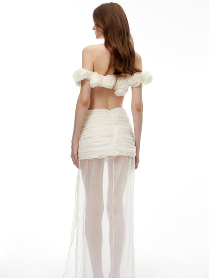Liana 3D Floral Strapless Two Piece Set