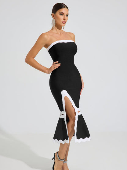 Jessamine Monochrome Elegance Midi Dress