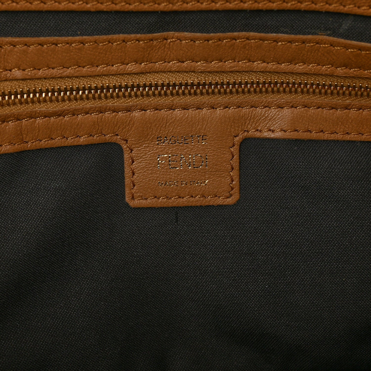 Nappa FF 1974 Embossed Baguette Miele Scuro