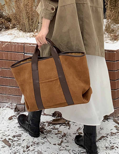 Simple Large Capacity Suede Tote Bag
