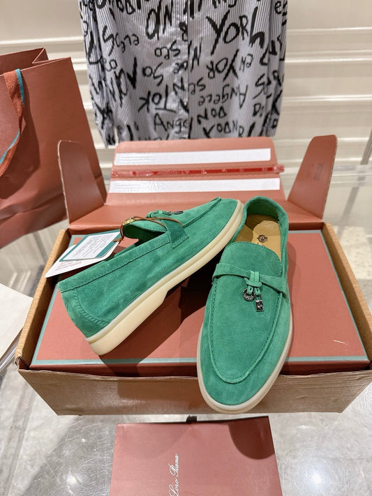 LP Summer Charms Walk Loafers Light Teal Green Suede 565855