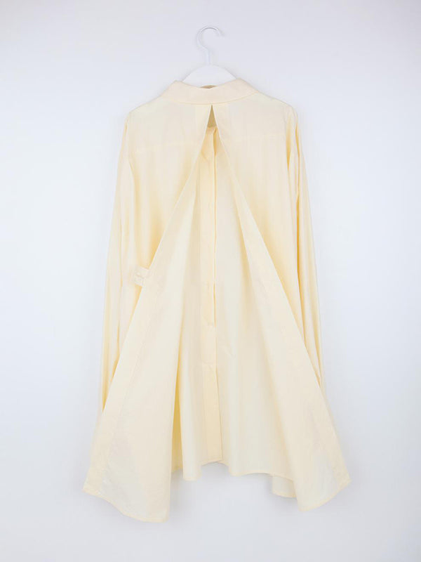 Long Sleeves Loose Buttoned Hollow Pleated Solid Color Split-Joint Lapel Blouses&Shirts Tops