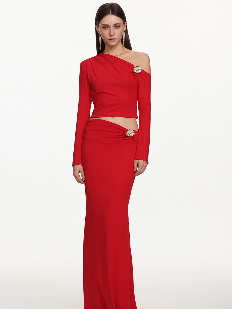 Gracelyn Romantic Contour Floral Hardware Two Piece Set
