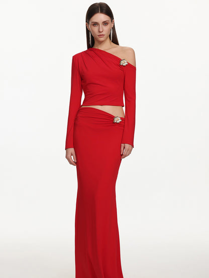 Gracelyn Romantic Contour Floral Hardware Two Piece Set