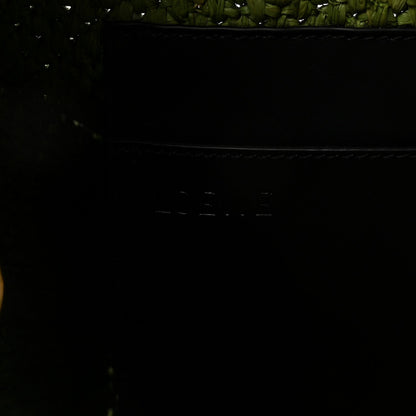 X PAULA'S IBIZA Raffia Font Tote Green