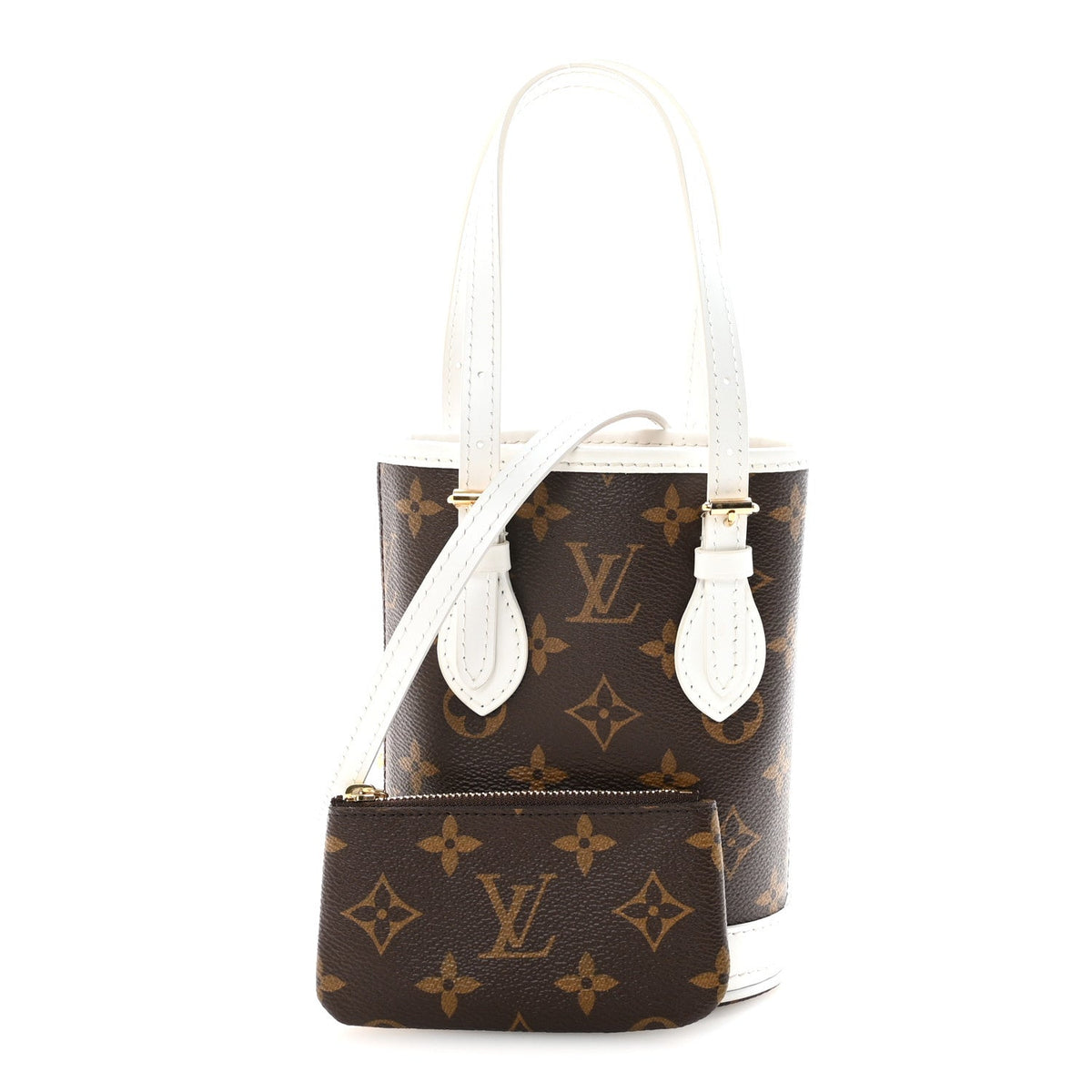 Monogram LV Match Nano Bucket Bag White