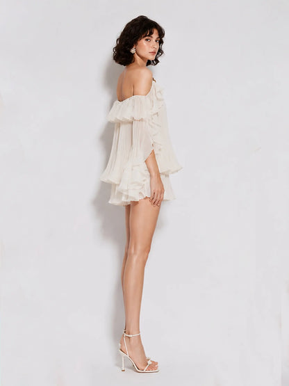 Olena Ruffled Pleated Mini Skirt Set