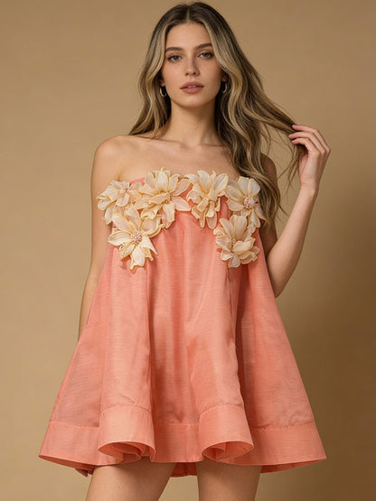 Valentina 3D Floral Patchwork Mini Dress