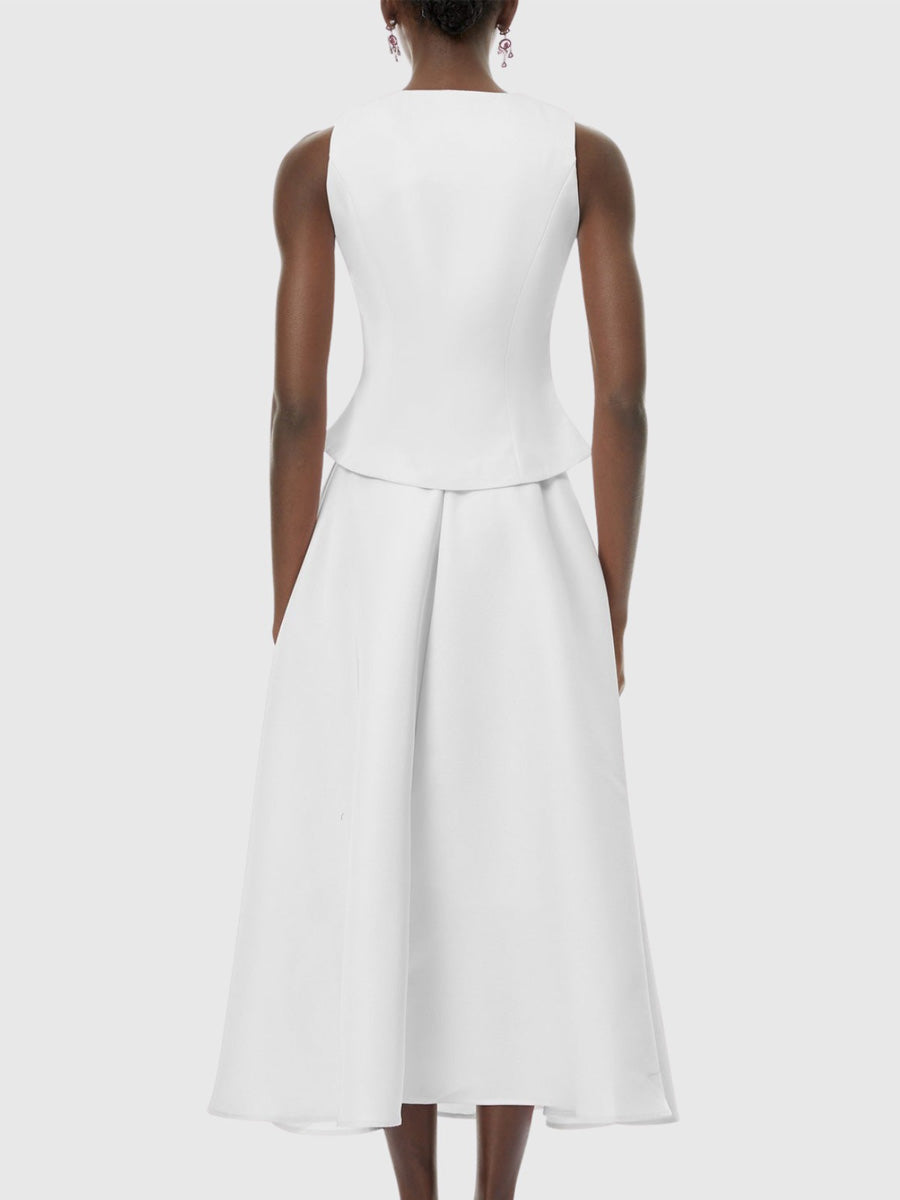 Eden Crystal Embellished Vest & Midi Skirt Set