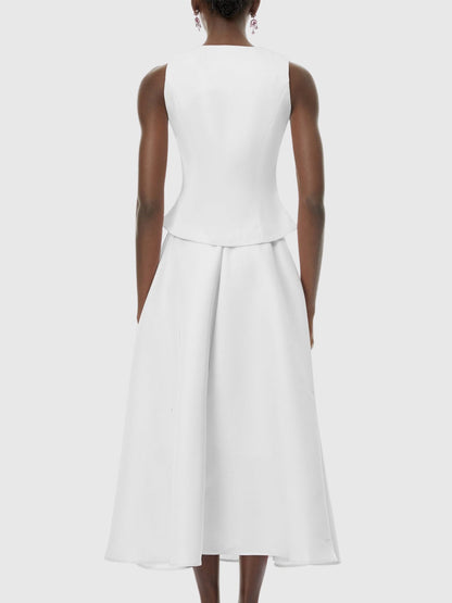 Eden Crystal Embellished Vest & Midi Skirt Set