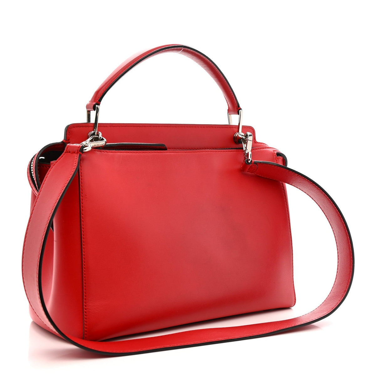 Vitello Baltico Dolce Shiny Nappa Lace Up DotCom Satchel Red
