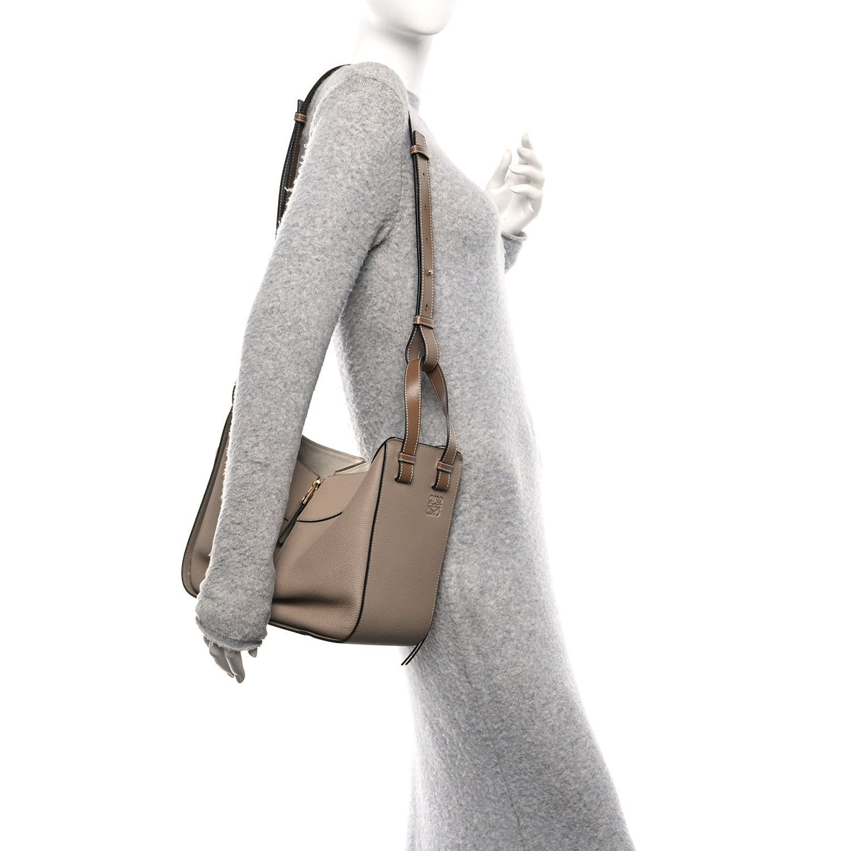 Calfskin Small Hammock Shoulder Bag Sand Mink