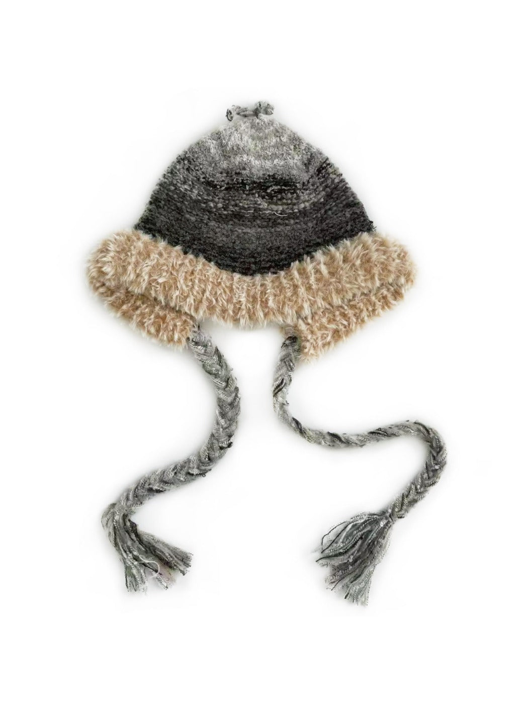 Haila - Colorful Stripes Knitted Beanie with Earflaps