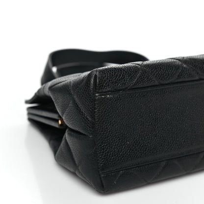 Caviar Quilted Frame Shoulder Bag Black