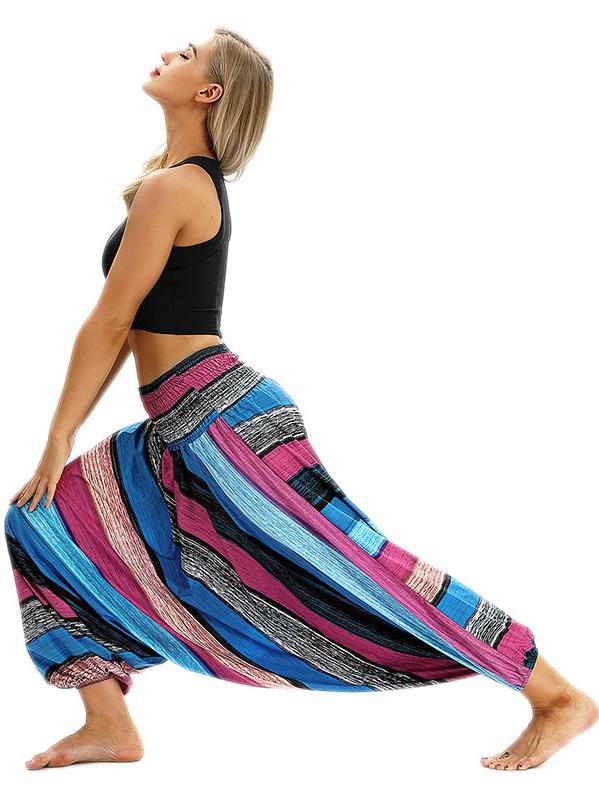 Cross-Border New Digital Print Women'S Fitness Yoga Pants Leisure Loose European And American Lantern Pants Women'S Fashion Wholesale.