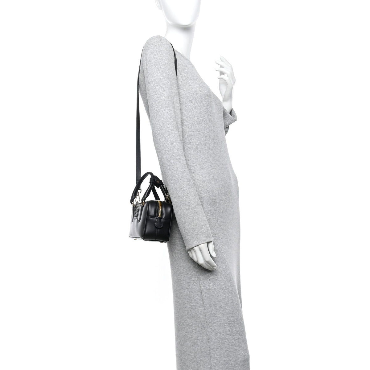 Calfskin Regular Arcadie Top Handle Bag Black