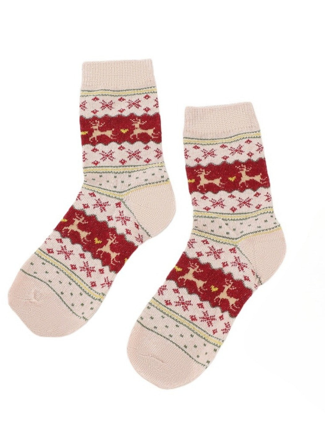 Rufia - Christmas Reindeer Snowflake Mid-Calf Socks – 5 Options