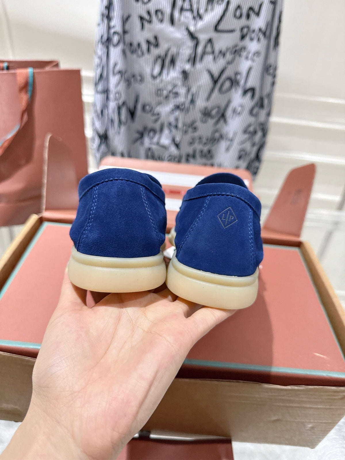 LP Summer Charms Walk Loafers Navy Blue Suede 565860