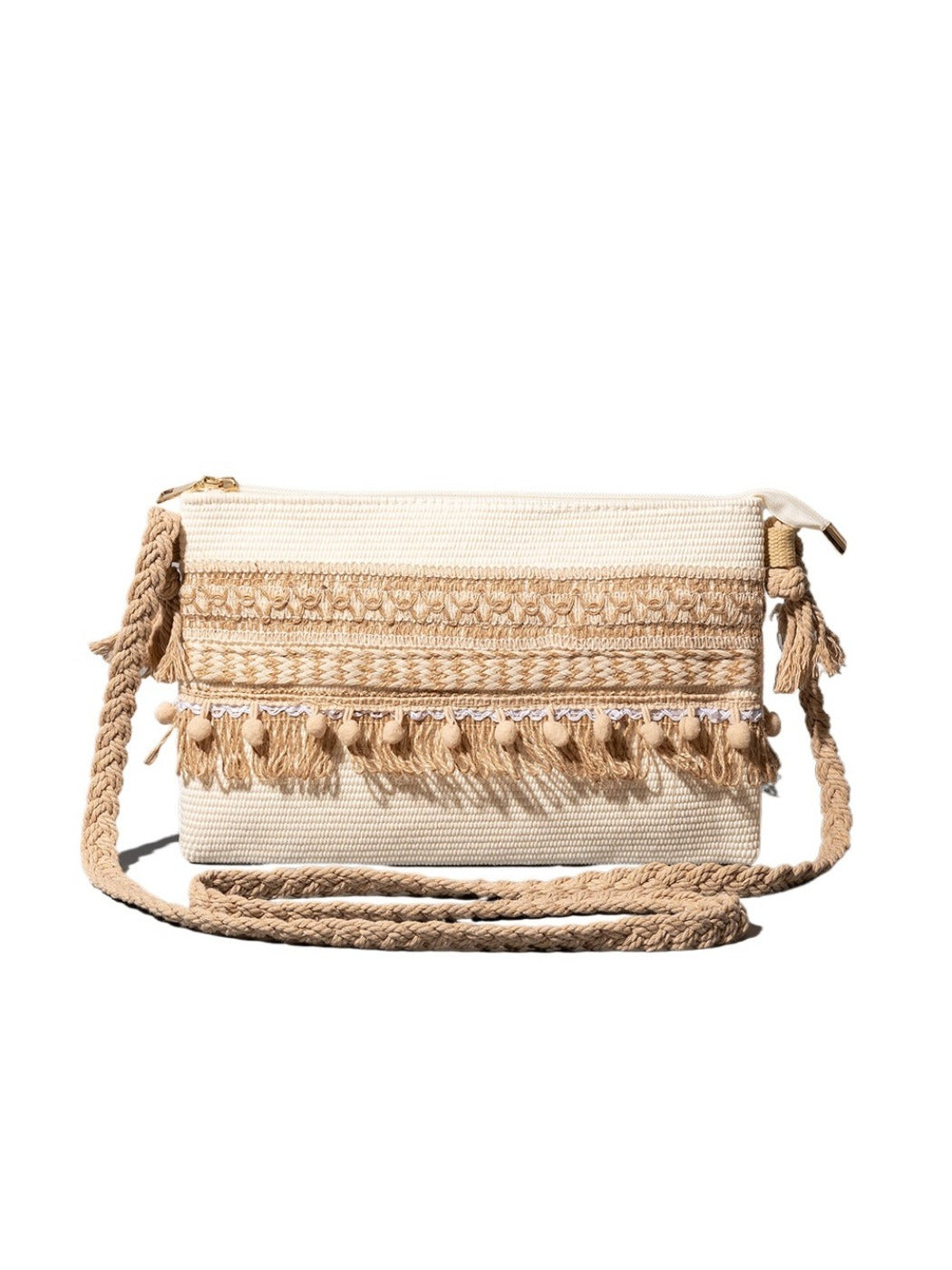Cosbai - Boho Woven Crossbody Bag - Minimalist &amp; Spacious