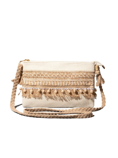 Cosbai - Boho Woven Crossbody Bag - Minimalist &amp; Spacious