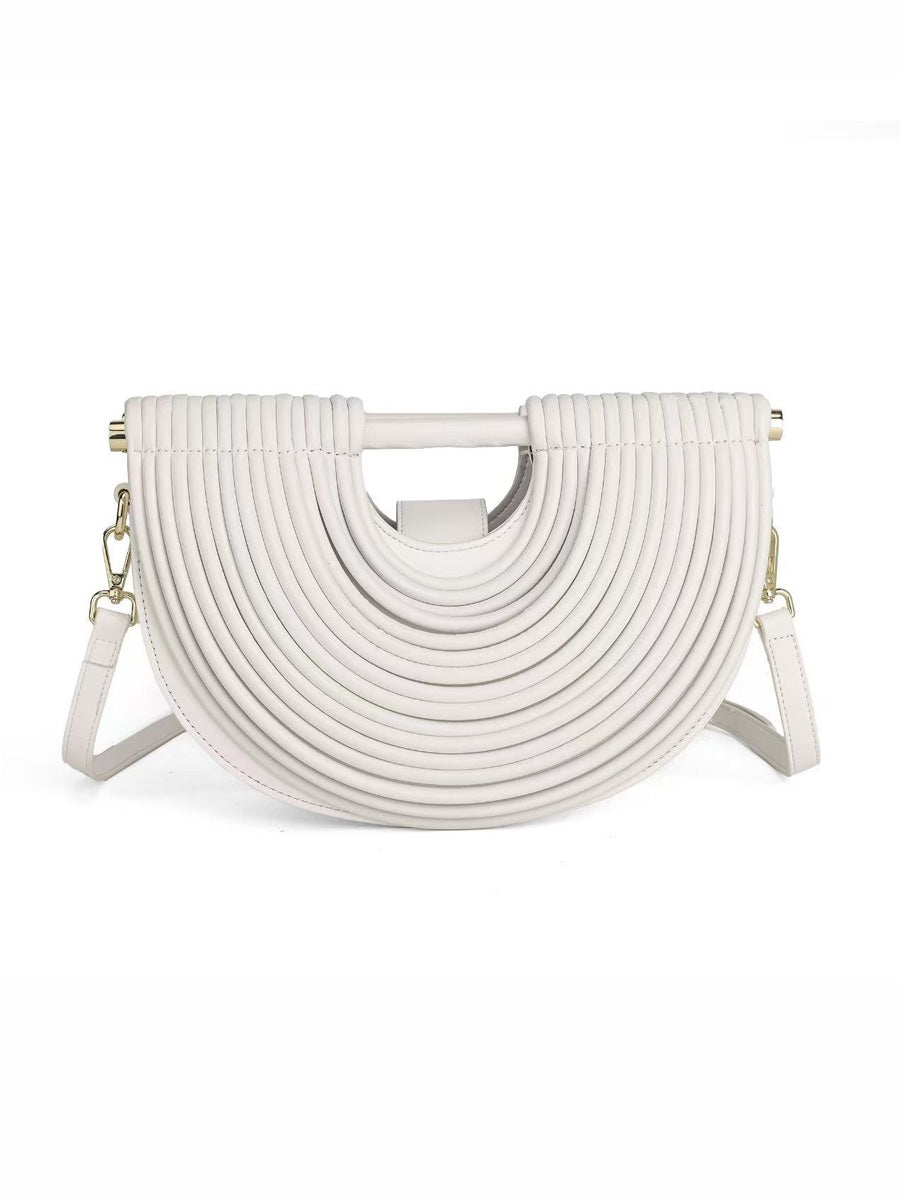 Raquel Semicircular Woven Bamboo Bag