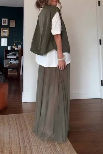 Women's casual zipper work vest