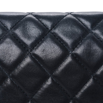 Lambskin Quilted Messenger Bag Dark Navy