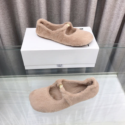 Loewe 2026 Ballet Flat Beịge in Wool 597431