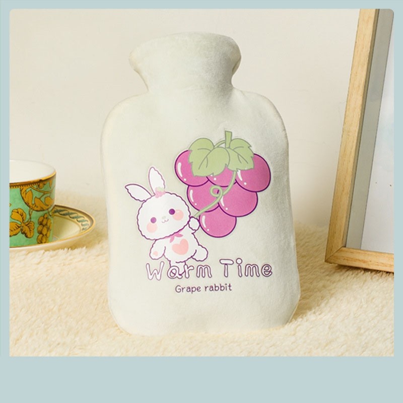 Cute Cartoon Printed Fleece Cover Hot Water Bag