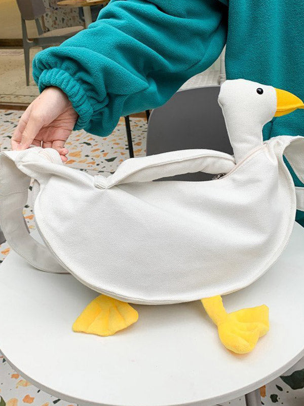 Stylish Contrast Color Duck Canvas Shoulder Bag Accessories