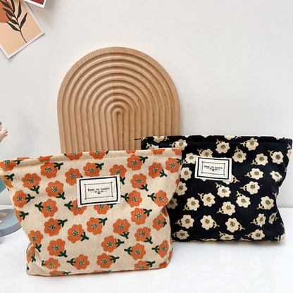 Cosbai - Vintage Floral Print Makeup Bag