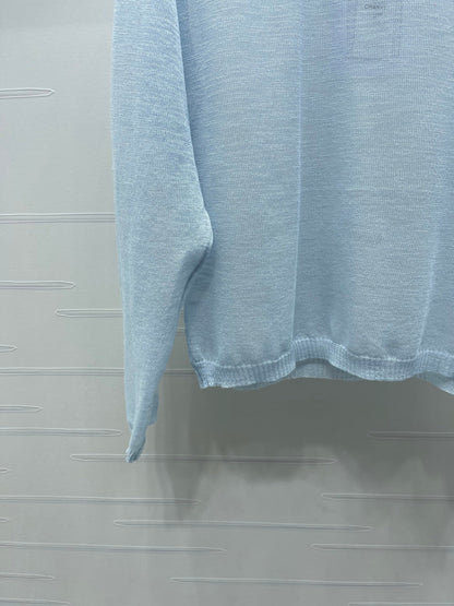 CC 26s Camisole and Long-Sleeved Knit Two-Piece Set Light Blue 344133