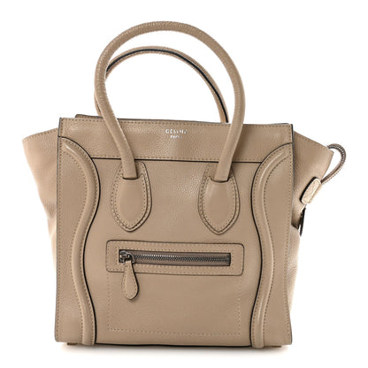 Drummed Calfskin Micro Luggage Dune