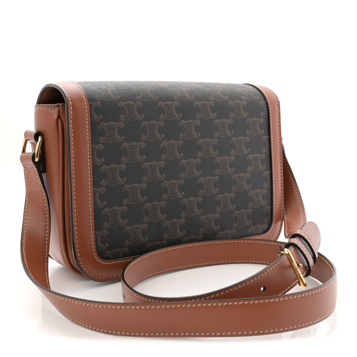 Triomphe Canvas Calfskin Medium Triomphe Bag Tan
