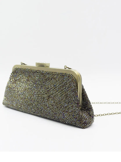 Johanna Vintage Beaded Antique Bronze Evening Bag