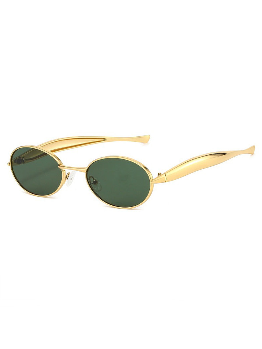 Olive Small Round-Frame Sunglasses