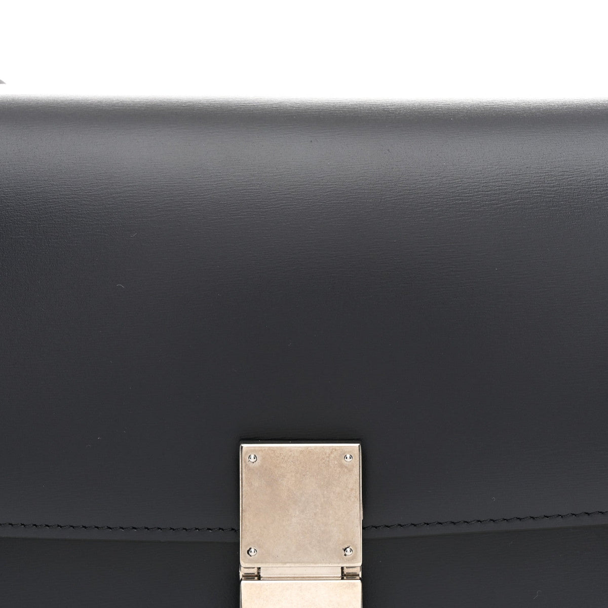 Box Calfskin Medium Classic Box Flap Bag Navy Light Blue