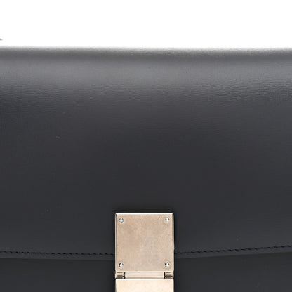 Box Calfskin Medium Classic Box Flap Bag Navy Light Blue