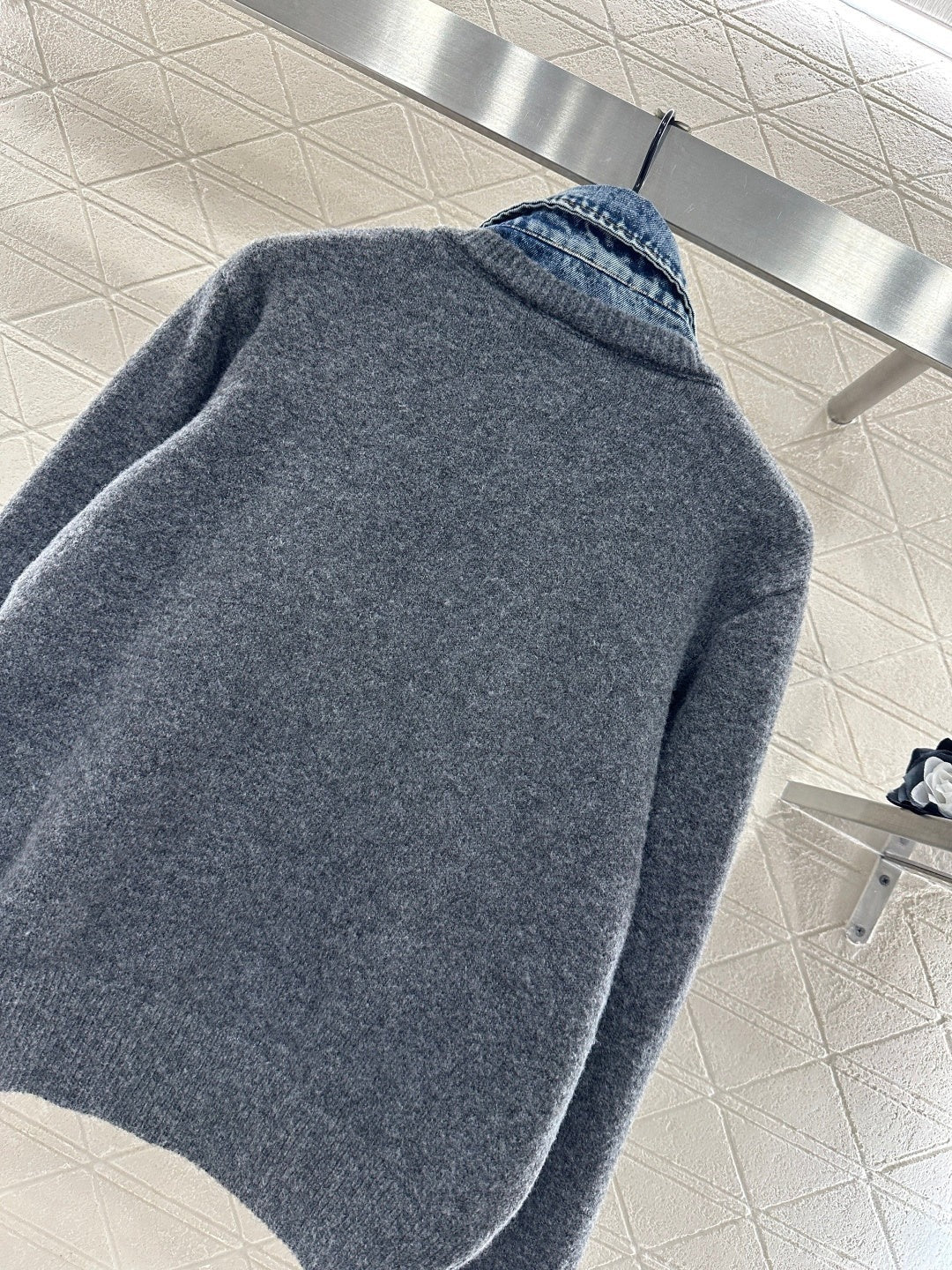 MIUMIU KNIT JACKET WITH DENIM STYLE 735