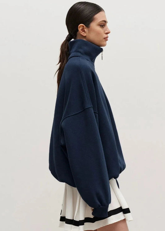 Zip Up Sweater Soft Fabric Casual Style