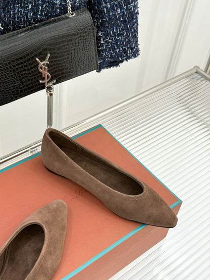 LP Primula Ballet Flat Coffee Brown Suede 570690