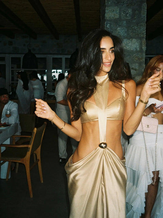 Magnolia Cut-out Satin Maxi Dress