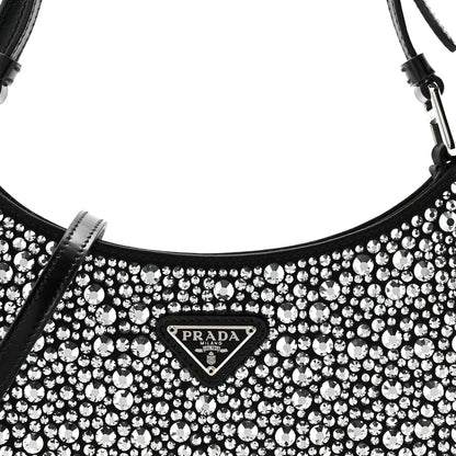 Satin Crystal Cleo Adjustable Strap Shoulder Bag Metal