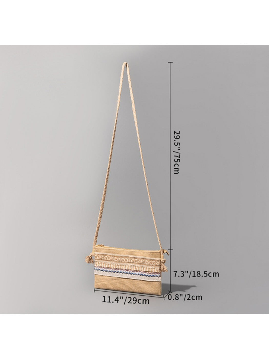 Cosbai - Boho Woven Crossbody Bag - Minimalist &amp; Spacious