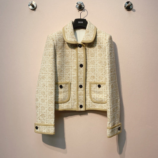 CD 25 Plaid Raglan Jacket Beige Cotton 301535
