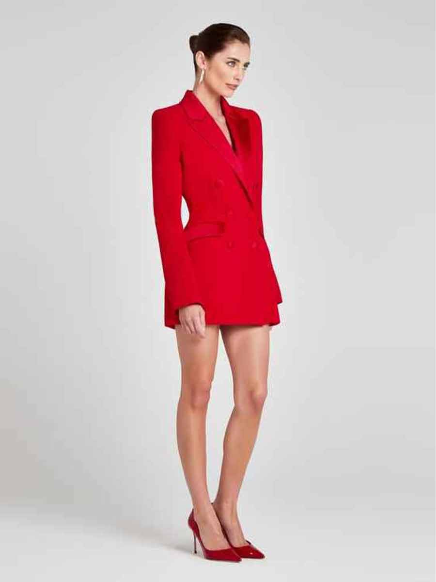 Tessa Blazer Dress In Red