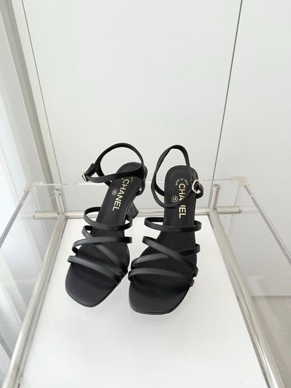 CC Cruise 25/26 Sandal 95mm Black Lambskin 597353